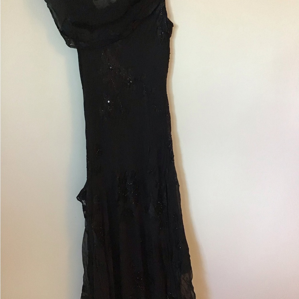 Alex Evenings Black Beaded Cowl-Neck Midi Dress - Picture 4 of 9